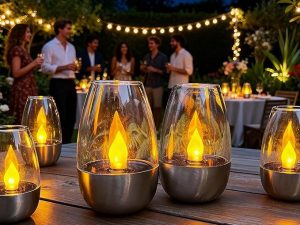 Solar Power Tea Lights Outdoor Flameless Flicker with Dusk to Dawn Sensor