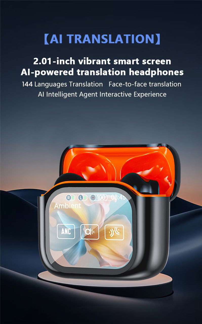 🔥Wireless Bluetooth Translation Earphone With LED display screen(Fit iOS & Android)