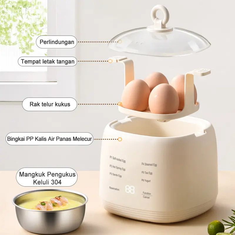 🥚✨ Telur Sempurna Setiap Kali SIMMO Smart Egg Steamer - Letak Telur • Tekan Butang • Terus Siap Tanpa Gagal - 🔥 Produk Paling Laris Minggu Ini