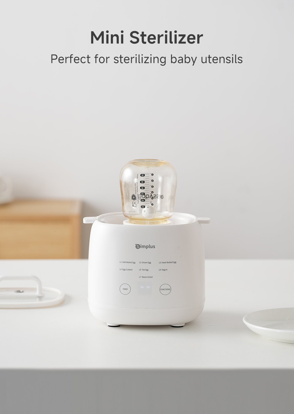 Simplus Multifunctional Egg Cooker |7 Modes | 24h Reservation | SUS304 Steaming Bowl | Steaming Egg Custard Yogu